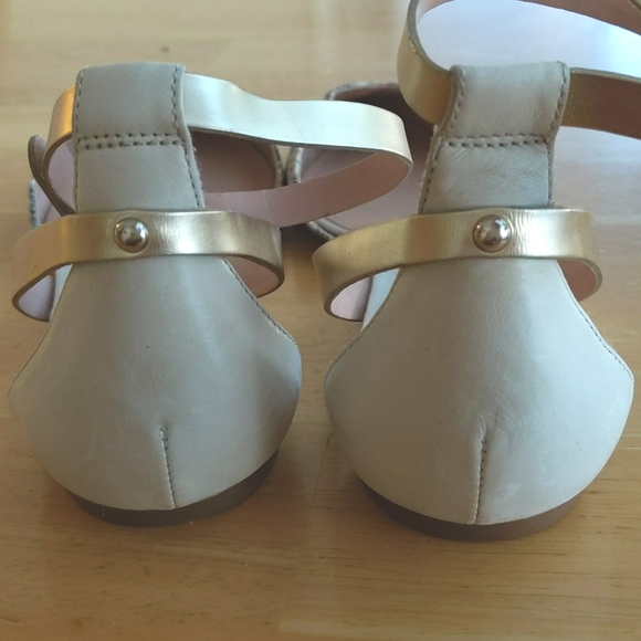 Enzo Angiolini Leather Pointy Toe Snake Flats with Ankle Strap - Picture 5 of 16